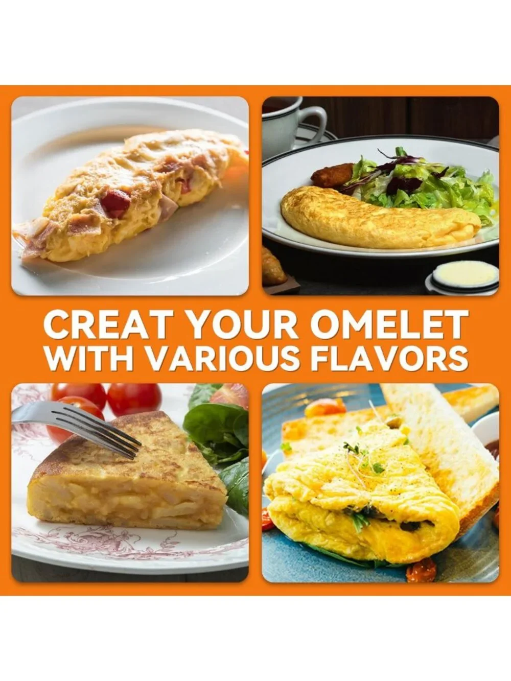 Electric Omelette Maker - Nonstick Double-Sided Pan for Frittatas & Eggs, Aqua